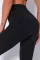 黑色高腰弹力侧袋健身运动瑜伽裤