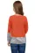 橘红色宽松条纹拼接亮片口袋休闲长袖女童上衣