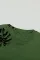 绿色圆领热带植物印花 T 恤