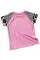 豹纹袖粉色女童 T 恤