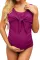 紫色罗纹前结连体孕妇泳衣