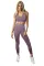 紫色舒适交叉后背胸衣高腰紧身裤瑜伽运动两件套