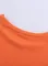 橙色醒目亮片口袋彩色条纹长袖休闲舒适套头上衣