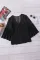 黑色优雅精美钩针蕾丝针织女式衬衫