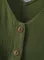 绿色纽扣 V 领连衣裤配腰带
