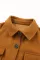 棕色长袖口袋纽扣衬衫夹克