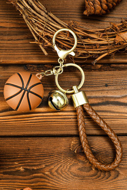 棕色篮球铃编织钥匙圈