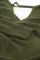 绿色蕾丝拼接长袖性感镂空后背裹式V领毛衣
