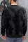 黑色经典休闲字母图案印花圆领男士运动衫
