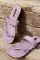 淡紫色PU皮革时尚个性女士凉鞋
