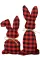 红色格子印花复活节兔子装饰