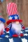 红色美国国旗独立日条纹五角星形矮人娃娃装饰