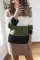 绿色拼色毛衣连衣裙