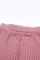 粉色罗纹针织高腰阔腿裤