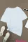 白色圆领短袖宽松版型小孔破洞设计休闲女士T恤