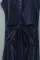 蓝色腰部镂空扭纹细节无袖中长连衣裙