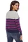 紫色条纹毛衣开衫