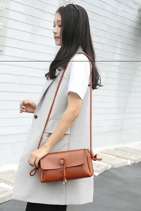 棕色韩版时尚矩形单肩斜挎包