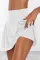 白色高腰弹力褶饰网球跑步高尔夫瑜伽运动裤裙