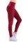 红色弹性合身跑步高腰运动瑜伽紧身长裤