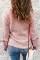 粉色休闲时尚毛球点缀设计长袖毛衣