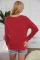 红色字母法式毛圈棉混纺运动衫