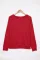 红色字母法式毛圈棉混纺运动衫