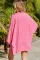 粉色开襟和服袖针织开衫