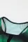 绿黑色印花工字背坦基尼保守式泳装