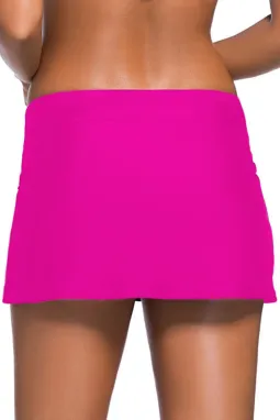 玫粉色裙式比基尼泳裤