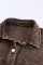 棕色胸袋纽扣灯芯绒夹克外套