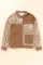 棕色豹纹灯芯绒长袖夹克