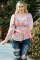 粉色波西米亚印花泡泡袖舒适女士衬衫