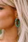 绿色串珠绿松石圈形耳环