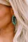 绿色串珠绿松石圈形耳环