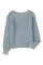 灰色素色镂空针织长袖套头毛衣
