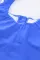 蓝色方领无袖时尚印花坦基尼套装