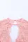 粉色 2 件镂空蕾丝紧身胸衣内衣套装