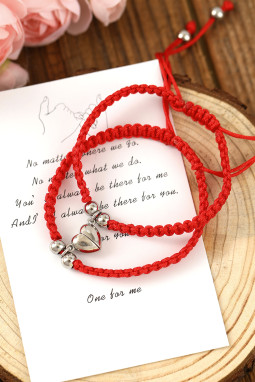 红色编织心形磁铁吸引力魅力情人手链