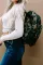 绿色迷彩印花绗缝拉链大背包