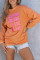 橙色 JOLENE 时尚休闲字母罗纹宽松套头衫