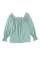 绿色蕾丝镂空扇形领衬衫