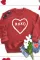 红色 xoxo 心形图案印花情人节卫衣
