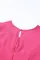 玫粉色扭纹正面锁孔背面 V 领中长连衣裙