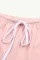 粉色豹纹帽印花短袖 T 恤和抽绳短裤休闲装
