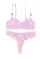 粉色蝴蝶镂空蕾丝文胸和内裤套装