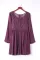 紫色系扣透明蕾丝背带长袖连衣裙