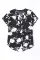 黑色花卉印花短袖衬衫