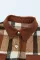 棕色口袋纽扣格子衬衫夹克
