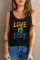 黑色 Love Is Love 彩虹色印花短袖 T 恤